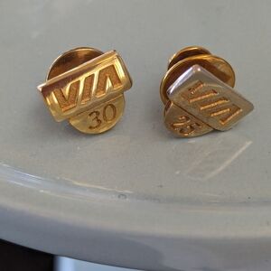 2 Vintage Via Rail Service Pins